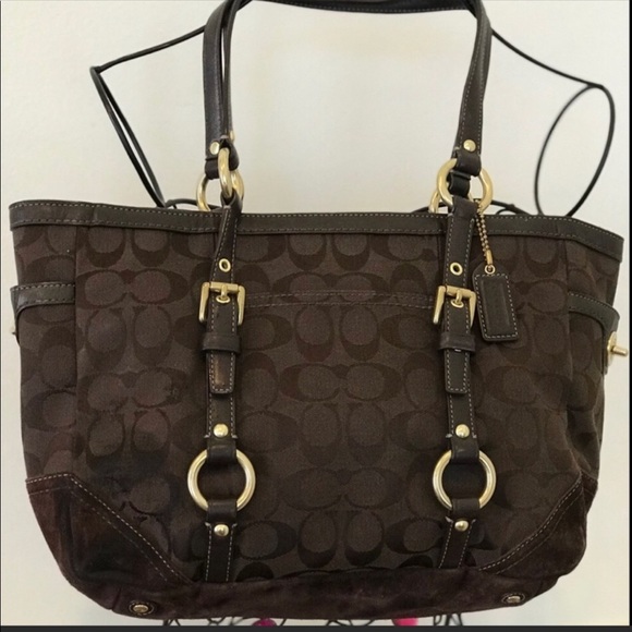 Coach Handbags - COACH SIGNATURE brown handbag/tote
